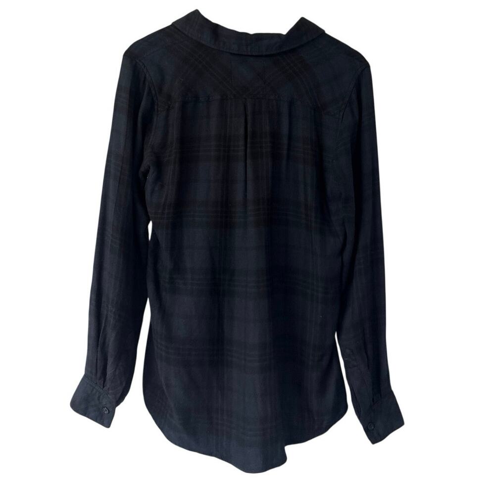 Rails Hunter Plaid Flannel Long Sleeve Shirt Women’s Size Small Black/Gray - Picture 4 of 11